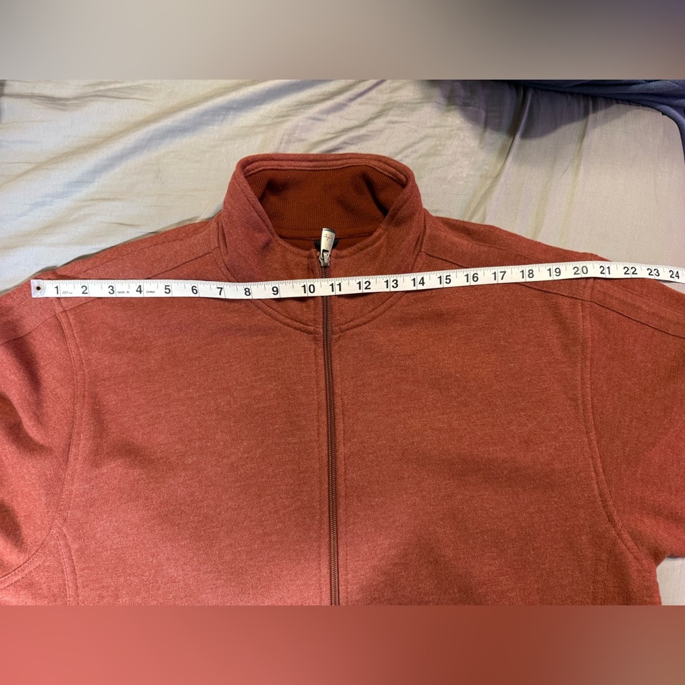 Arrow USA 1851 Men's Full Zip Sweatshirt Cotton Blend Rust Color Size L Like New - Picture 10 of 13
